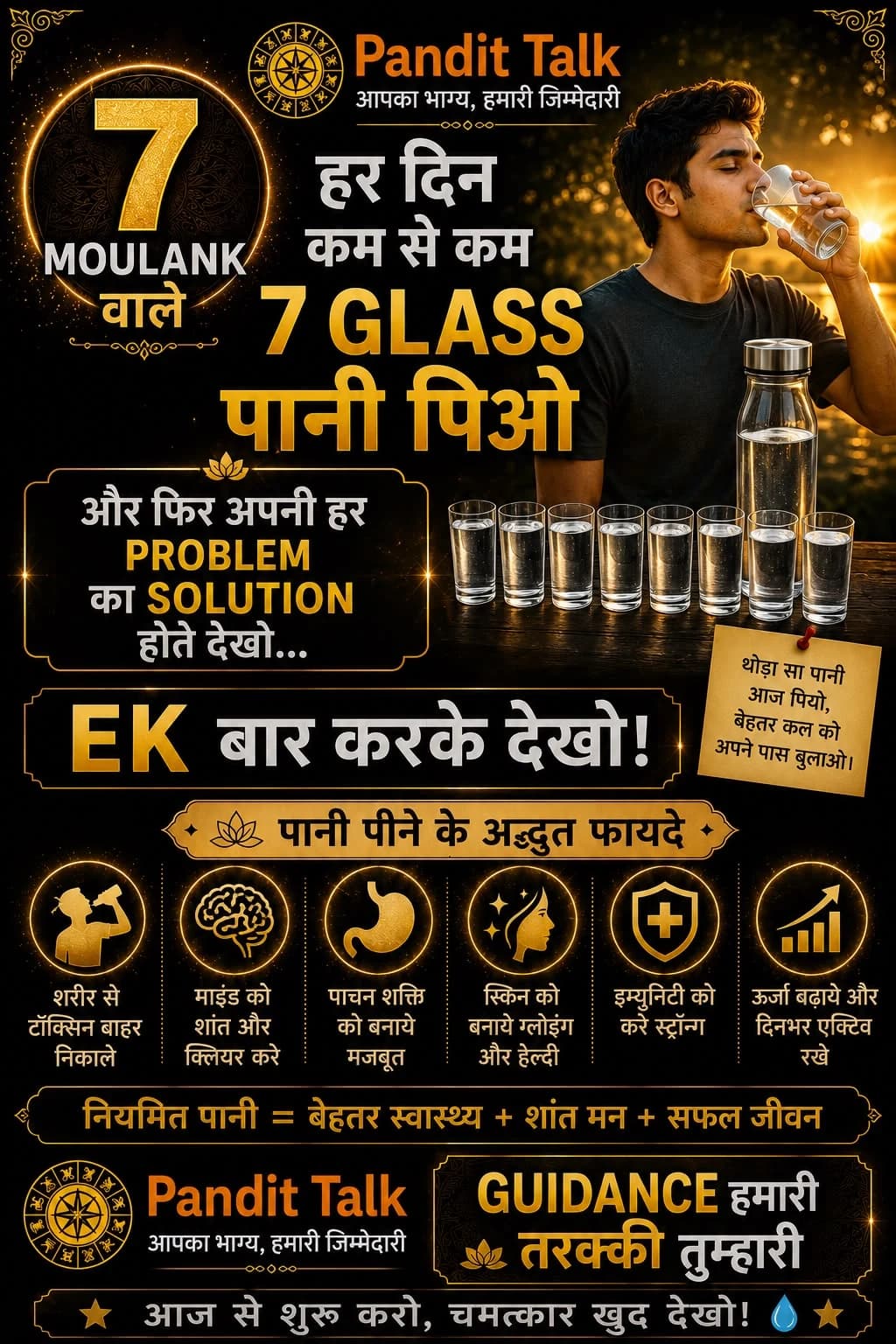 A visual reminder to drink water through the day.